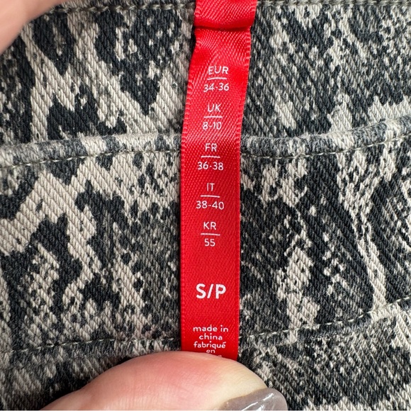 SPANX Jean-ish Ankle Leggings Taupe Snakeskin Print Shaping Denim Jeggings S - Picture 9 of 16